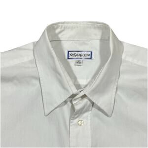 Yves Saint Laurent YSL White Dress Shirt Men’s Large 17 36/37 Cotton